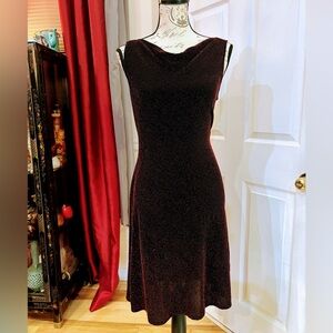 SOLD! Vintage S.L. Fashions Sparkly Red Cocktail Midi Dress